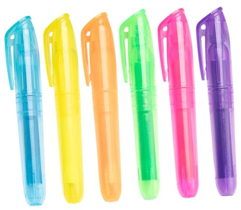 Schulbuchmarker 6 Stück-pack Kunststoff Farbintensiv für Wichtige Notizen | Abschlussgeschenk, Schulanfang Deko, Tragbarer Markierstift, Leicht Herauszuziehen