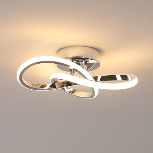 DELIPOP Lampara de Techo Modernas, 22W Plafón LED Techo de Floral Design, Iluminación Interior Para Dormitorio Salon Comedor Baño Cocina Pasillo, Blanco Cálido 3000K