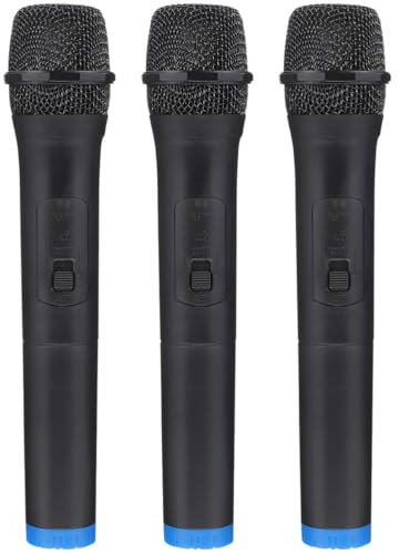 Abaodam Micrófonos Falsos para Niños 3 Piezas Modelo De Escenario Color Negro Juguete para Cosplay Fiesta y Representaciones Teatrales