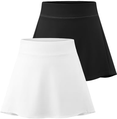 Star Vibe 2 Stücke Röcke Tennis Outfit Damen Skirt Schwarzer Weißer Sport Rock Kurz Rock Damen Tennis Mit Hose