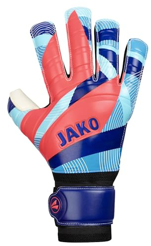 JAKO Unisex Torwart-Handschuhe River Basic RC Protection, Navy/SkyBlue/Coral, 6