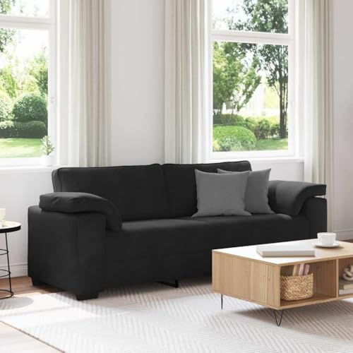 Gecheer Svart 178 cm Sammet 3-sits Soffa för Vardagsrum, Modern Bäddsoffa, P4105282