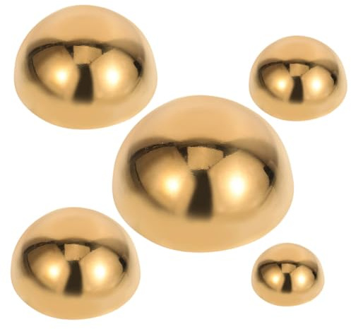 HEMOTON 5 Stück Dekorative Halbkugeln Aus Edelstahl 60 25 32 38 51 Mm Polierte Titanbeschichtete Metallkugeln Für Garten Heim Und Außendekoration
