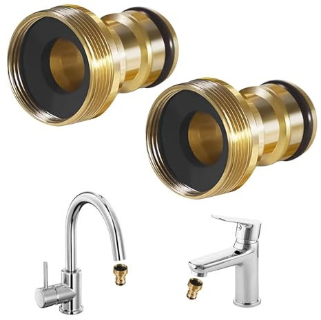 Dreamil Attacco universale per rubinetto, 2 pezzi, adattatore per rubinetto, attacco per tubo da giardino