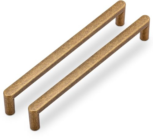 SYZOW 6 Stück Möbelgriffe Antik Messing Schrankgriffe Küchengriffe 96mm Lochabstand Schubladen Griffe Zinklegierung für Küchenschränke (Bronze)
