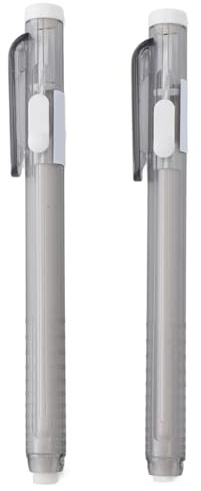 RIZGHWOY Compact Pen Style Erasers Set Tillförlitligt Plastmaterial för Kontorsskolans Aktiviteter Lärare och Arbetare 2 Infällbara Suddgummipennor med 10 Påfyllningar