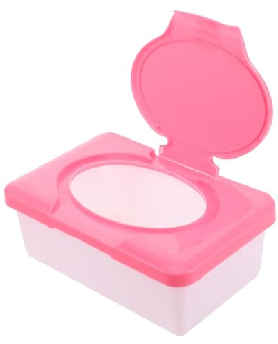 Estuche para Guardar Toallitas Húmedas de Plástico Rojo para 80 Unidades | Tapón Seguro, Retención de Humedad, Formato Portátil, Uso en Oficina y Hogar, Capacidad para 80 Unidades