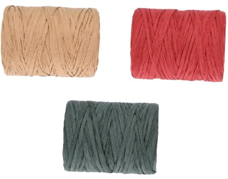 Veemoon 3rollos Cuerda De Rafia Para Envolver Regalos De Cuerda De Rafia Natural Suministros Para Envolver Regalos De Navidad Para Manualidades y Decoración Festiva