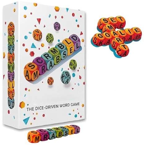 Nuevo juego de palabras con dados mezclados para 1-5 jugadores. Juego de mesa para ejercitar el cerebro, entrenar el vocabulario y el pensamiento, divertido juego de mesa familiar para fiestas (1pcs)