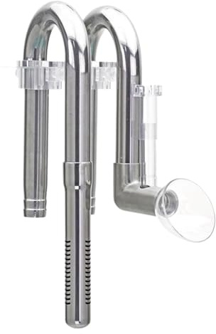 Zulaufrohr Aquarium - Edelstahl 24.0x9.5x5.0 cm Filterrohr Fittings | Entfettungsfolie Aquarium Wasserrohr Set | Aquarium Einlauf Abfluss Versorgung zum Abschöpfen von Filtration Wasser C