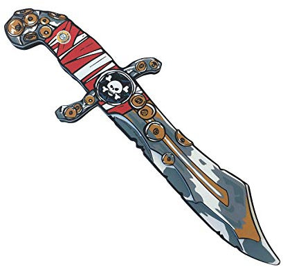 Liontouch - Couteau Pirate - Capitaine Rayure Rouge - 3-8 Ans | Jouet en Mousse pour Petits Garçons avec Motif Crâne - Accessoire Idéal pour Déguisements et Costumes pour Naviguer dans Les Caraibes