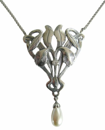 Jugendstil Damen Halskette 925 Silber Originalform