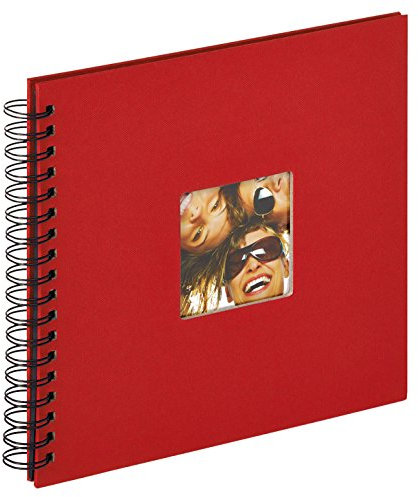 walther design Album Fotografico Rosso 26 x 25 cm Album a Spirale con Ritaglio di Copertina, Fun SA-108-R