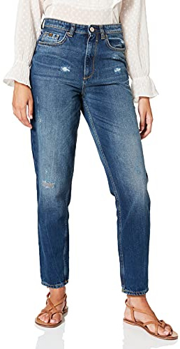 Henry I. Siegel Jeans Mom Boyfriend para Mujer, Azul (Premium Medium Blue Wash 9383), 32W / 32L