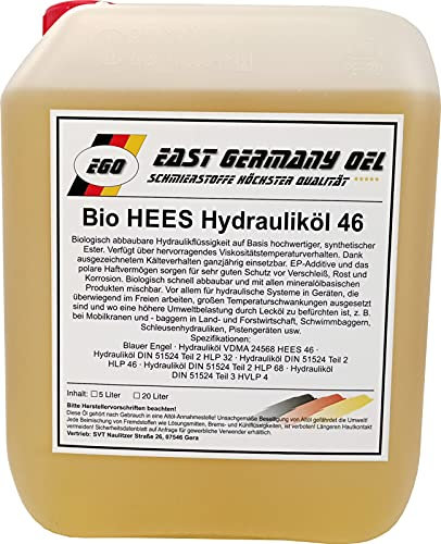 East Germany Oil Bio Hydrauliköl HEES 46 Kanister 5 Liter