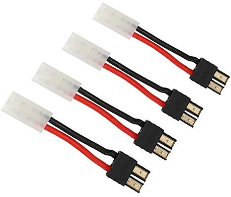 FLY RC 4pcs Tamiya Plugs RC Battery Charger Adapter Connector Compatible with Slash Rustler Stampede Bandit E Revo RC Cars