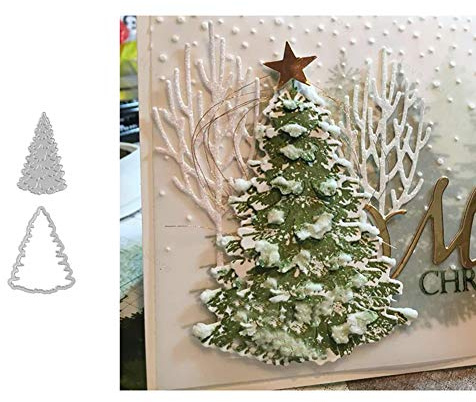 Weihnachten Stanzschablone Weihnachtsbaum Stanzbögen Stanzmaschine Stanzformen für Scrapbooking Kartenbastel Silber