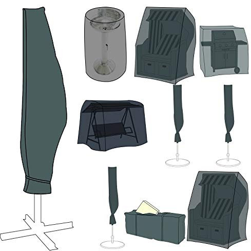 Mojawo Deluxe Abdeckung Schutzhülle Schutzhaube für Gartenmöbel anthrazit PE Beschichtung Oxfort 420D Polyester Verschiedene Größen Sort. 1, Schutzhüllen:für Rundgrill Ø70x90cm