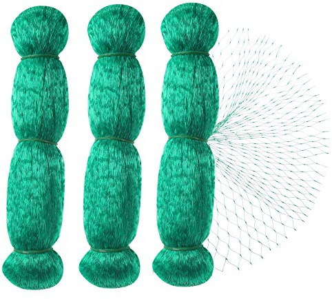 Anpro Filet Anti Oiseaux,3pcs 2 * 10m Vert Jardin Oiseau Filet de pour Plante Filet de Protection,Protéger Les Plantes, Les Fruits, Les Fleurs et Les légumes,Maille de 15 mm