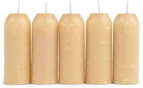 UCO 12-Hour Natural Beeswax, Long-Burning Emergency Candles for Candle Lantern, 5 Pack
