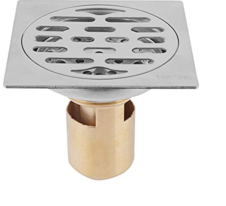 Lsaardth Bodenablauf Duschablauf, 90x90 mm Quadratisch Badablauf Ablaufdeckel Aussen Dusche Bodenablauf Geruchsneutral Edelstahl Abfluss Für Badezimmer, Toilette, Badewanne(# 1)