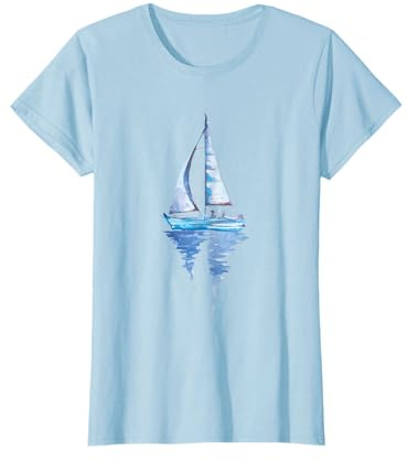 Sailing Segeln Segelboot Zeichnung Geschenke Wassersportler T-Shirt