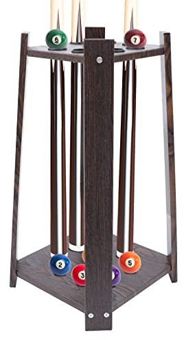 kangten Billard Queue Ständer Mehrloch Billardqueue Halterung Pool Cue Rack 35mm 8 Billiard Cue Zubehör für Schulen Heime Braun