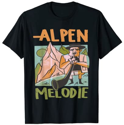 Alpen Melodie Alphorn Schweizer Musikinstrument Schweiz Musik T-Shirt