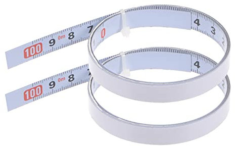 sourcing map 2pcs Adhesive Backed Tape Measure 100cm Metric Right to Left Read Sticky Measuring Tape Steel Workbench Ruler, White