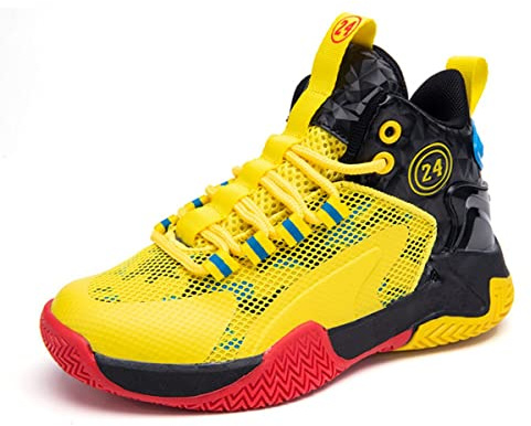 CZHIHANEG Chaussures de Basket-Ball, Chaussures de Basket-Ball pour Enfants, Chaussures de Sport avec Velcro, Chaussures de Sport