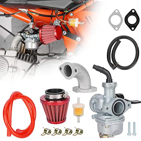 PZ22 Carburetor 22mm Carb Hand Choke 38mm Air Filter Cleaner Intake Pipe Gasket for SSR 110cc 125cc Sunl Roketa Taotao Monkey Coolster ThumpStar CRF Pit Bike Atv Quad