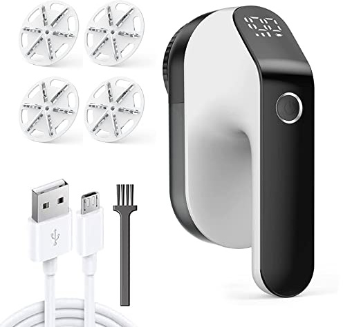 Les-Theresa Clothes Shaver Usb Electric Lint Remover, Jumper Debobbler 3 Speed Fabric Shaver, Lint Shaver 6-Blade De Bobbler For Clothes, 2000Mah Bobble Remover For Clothes Various Fabrics