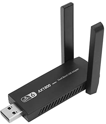 AX1800M WiFi 6 Adaptador USB, con Doble Banda 5G 2.4G 802.11ax Tarjeta de Red Inalámbrica 3.0 para PC Soporte para Computadora de Escritorio 7 10 11WiFi USB3.0 2.4GHZ a 5.0GHZ