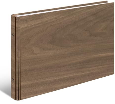 Gästebuch echtes Holz DIN A4 Buch ohne Gravur - Blanko - mit 72 Blatt / 144 Seiten Naturpapier Weiß