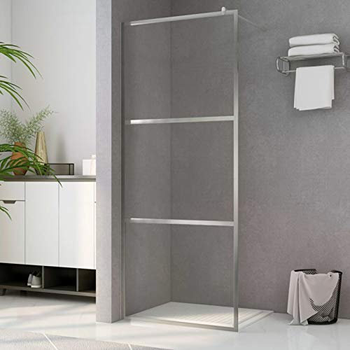 Homgoday Duschvägg för gå på dusch med klart ESG-glas 90 x 195 cm duschavskiljare, walk in i dusch, duschpartitionsvägg, duschkabin duschpartition för duschar, modern design