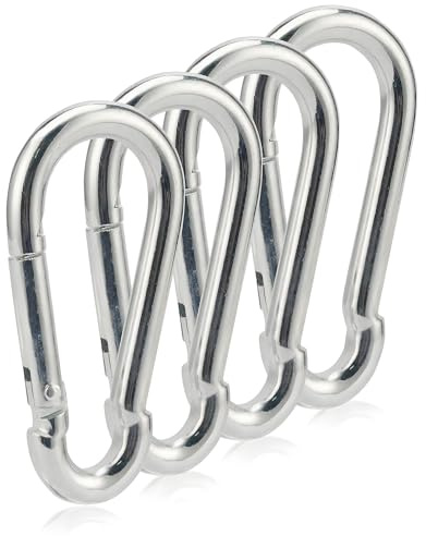 4 Pack SUS304 Karabiner 8cm Heavy Duty – Langlebige, rostfreie Schlüsselanhänger für Hängematten, Camping, Fitness & Outdoor-Aktivitäten
