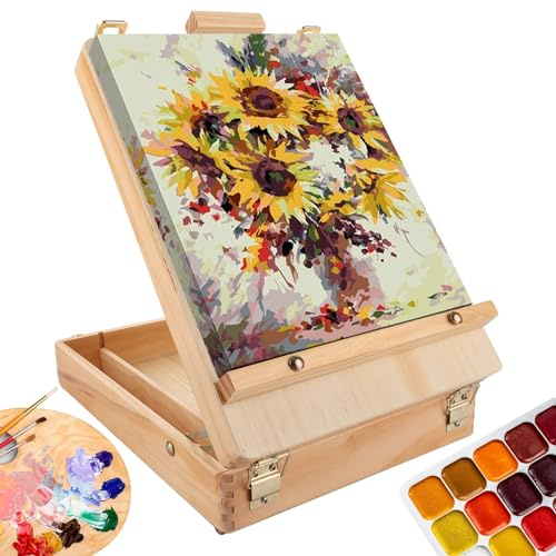 LDXDRU Table Top Easel, Painting Easel, Wooden Display Stand for Painting
