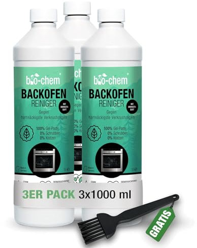 Bio-Chem - Nettoyant four 3L + pinceau - Dégraissant auto-nettoyant pour four, cuisine, barbecue - Decap four, grille barbecue, insert, cheminée - Nettoyants ménagers