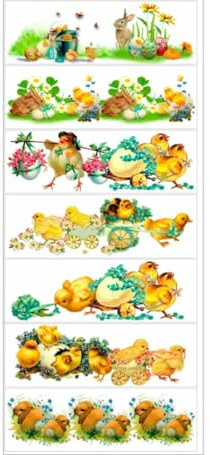 Lot of 2 * 7 Easter Egg Decoration Thermo Heat Shrink Sleeve Wraps Pysanka for 14 Easter Eggs