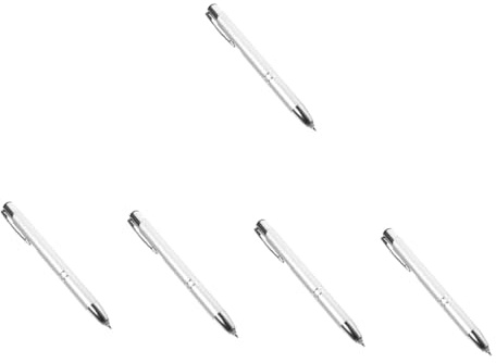 TEHAUX 5stücke Handheld Metall Kugelschreiber Mit Feiner Verarbeitung Glatter Schreibmechanik Und Elegantem Design Für Bürobedarf Und Schreibset Silberfarben Für Lange Schreibsessions
