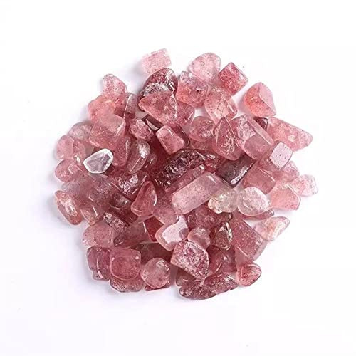 FOPURE Cristal Naturel 200g 7mm-12mm, Pierres de Cristal de Gravier de Fraise Rouge Naturel for l'artisanat fengshui Cristal de Quartz