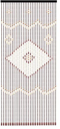 Dettchan Kaffee Retro-Holzperlenvorhang Türvorhang, 31 Zeilen Bambusvorhang Insektenschutz Perlenvorhang Fadenvorhang 90x208cm, für Veranda Schlafzimmer Wohnzimmer Badezimmer