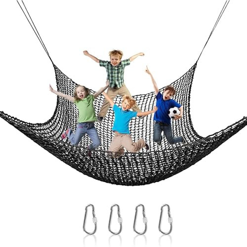 2X Kletternetz Spielplatz, Anti-Fall Seilnetz, Kletternetz Kinder Für Outdoor Indoor Garten, Doppeltschichten Kinder Sicherheitsnetz Mit 4 Sicherheitshaken?Gewichtskapazität Mindestens 500 Lbs?