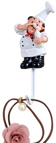 Gancho de cocina para chef, colgador de chef, no trace, figura de cocinero francés, gancho para toalla, ganchos adhesivos de pared, accesorios de cocina, perchas prácticas, ganchos de baño para la