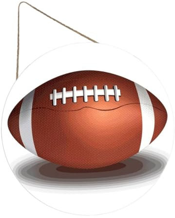 Alipis Rugby-Dekoration Fußball Wanddekoration Wanddekorationen Fußballtür Holzdekoration für Küche und Schlafzimmer Ballförmige Wanddekoration Sportball-Anhänger Schild hölzern