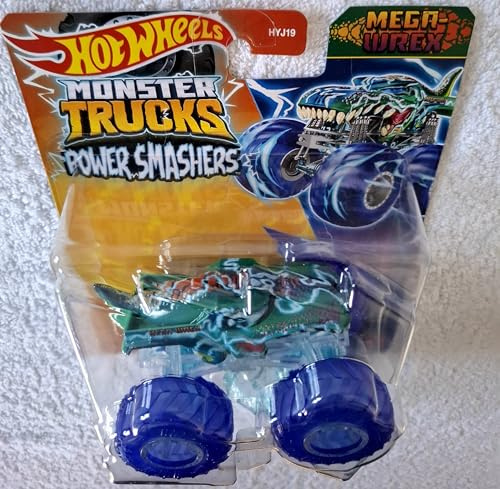 Hot Wheels Monster Trucks Mega-Wrex 2024, Power Smashers, inklusive zerquetschtem Auto
