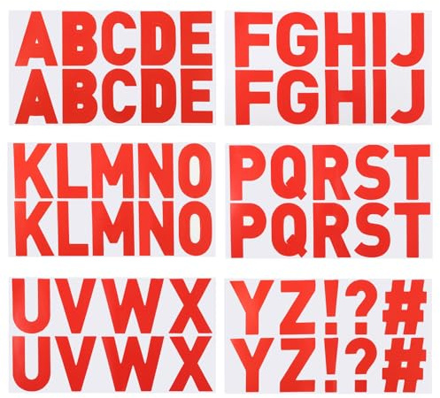 PATIKIL Letter Stickers 2.5 Inch, 60 Pcs/ 12 Sheets Self Adhesive Vinyl Large Alphabet Number Stickers for Arts DIY Crafts Home Mailbox Bulletin Classroom Decor, Red