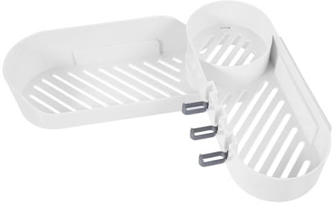CANIGHT 1pieza Estante Colgante De Soporte Para Jabón Sin Perforación Estante Ovalado Blanco Organizador Para Ducha y Almacenamiento El Baño