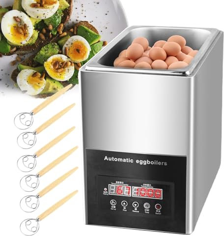 forplubossmmp Commercial Egg Boiler Machine 50 Eggs, Electric Egg Cooker with 6 Egg Beater, 9L Inner Cylinder Capacity Automatic Omelette Device for Soft, Medium Or Hard Boiled, Home Use