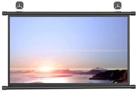 Pantalla De Proyector Desplegable Manual 30 , 40 , 50 , 60 , 72，Pantalla De Proyección Antiluz HD，Montado En Pared Y Techo,Apto Para Todos Los Proyectores，para Cine En Casa, Escuela, Oficina(4:3,